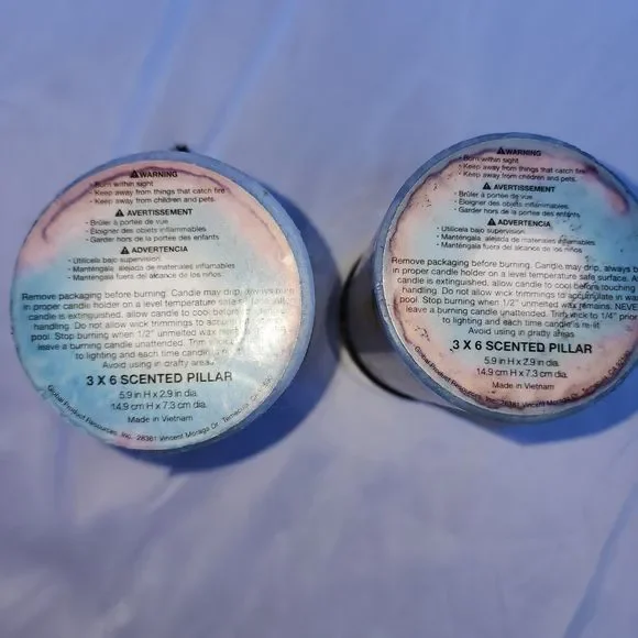 3x6 Scented Pillar Candles Cream & Brown - Picture 4 of 4